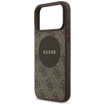 6. Guess 4G Circle Classic Logo MagSafe Hülle für iPhone 17 Pro Max - Braun