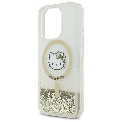 6. Hello Kitty Liquid Glitter Fever MagSafe Hülle für iPhone 16 Pro Max – Gold