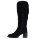 7. Damen-Cowboystiefel aus Leder mit Absatz, Wildleder, schwarz, Vinceza 133103