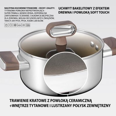 3. TITANCORE Topf mit Deckel 20 cm, 2,8 l MR-3560-20 MAESTRO
