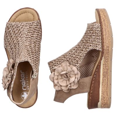 4. Bequeme Keilplateau-Sandalen für Damen, beige, Rieker 63791-60