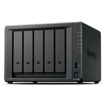 Synology DS1525+ NAS, Tower, 5x 2,5"/3,5" SATA + 2x M.2 2280 NVMe SSD, AMD Ryzen V1500B, 8 GB DDR4 (max. 32 GB), 2x 2,5-GbE RJ-45, 2x USB 3.2, 120-W-Netzteil