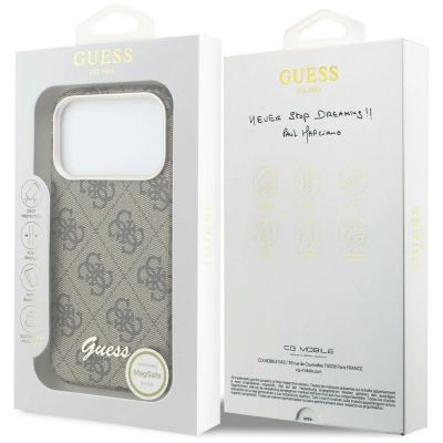 8. Guess 4G Script MagSafe Hülle für iPhone 17 Pro – Braun