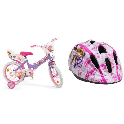 6. Kinderfahrrad 16 Zoll Paw Patrol Violett 1680 Mädchen + Kinderhelm Paw Patrol pink TOIMSA 10896