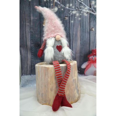 13. Frau Gnome mit flauschigem Hut, 45 + 36 cm