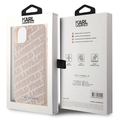 8. Karl Lagerfeld Quilted K Pattern Hülle für iPhone 15 Plus / 14 Plus – Rosa