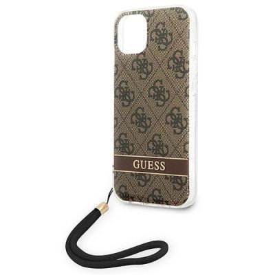 6. Guess GUOHCP14MH4STW iPhone 14 Plus 6,7 "braun / braunes Hardcase 4G Print Strap