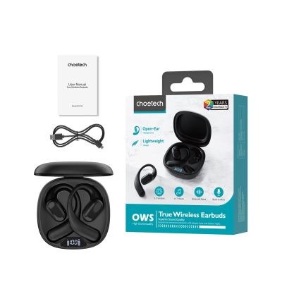 3. Choetech OWS kabellose TWS Bluetooth 5.3 Kopfhörer – Schwarz