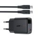 3. Acefast A113 GaN PD 20W USB-C Wandladegerät mit Display mit USB-C Kabel - Schwarz