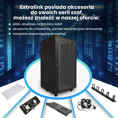 10. Extralink Rack-Schrank 27U 800x800 Schwarz Standend