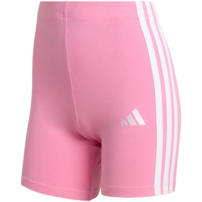 2. adidas Essentials 3-Streifen Damen-Radlerhose mit hohem Bund, Pink, KT1625