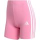 2. adidas Essentials 3-Streifen Damen-Radlerhose mit hohem Bund, Pink, KT1625