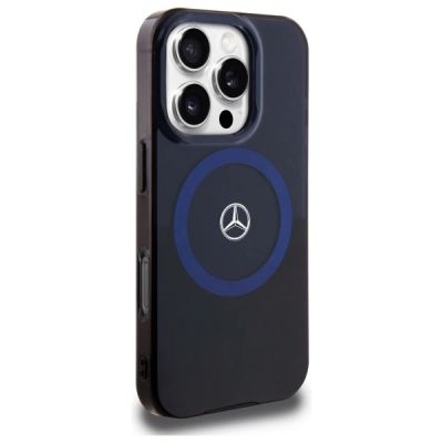 4. Mercedes MB Doppellagige BiColor MagSafe Hülle für iPhone 16 Pro Max - Blau