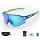 3. Rockbros Polarisierte Fahrradbrille mit UV-Schutz und Korrektureinsatz, blaue Gläser, Blau