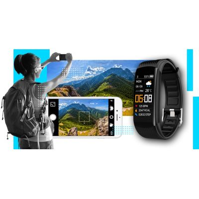 9. Smartwatch GIEWONT Schwarz und Blau 2 Armbänder GW200-7