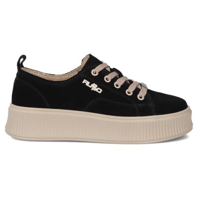 3. Schwarze Leder-Plateau-Sneaker Filippo DP6122