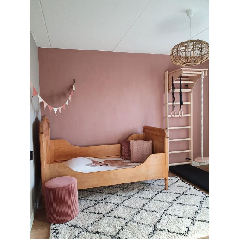 10. Leiter mit Holzstange und Zubehörbank 112+A204