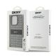 8. DKNY Lederhülle mit Monostreifen und Metalllogo für iPhone 15 Pro – Beige