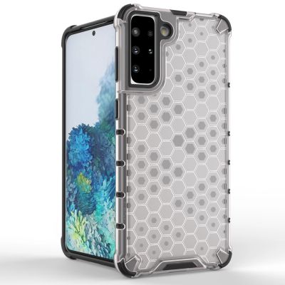 2. Honeycomb Handyhülle Schutzhülle mit TPU Rahmen für Samsung Galaxy S21+ 5G (S21 Plus 5G) blau