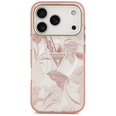 3. Guess Jungle Tonal Triangle MagSafe Hülle für iPhone 17 Pro Max – Pink