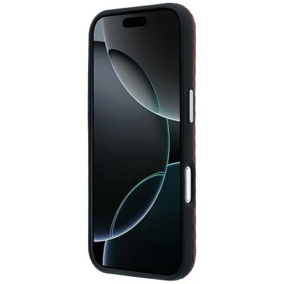 5. Mercedes Leder-Halbhülle in Holzoptik mit MagSafe-Funktion für iPhone 17 Pro Max / 18 Pro Max – Burgunderrot