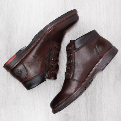 33. Rieker M RKR625 bequeme Lederstiefelette mit Wollfutter, braun