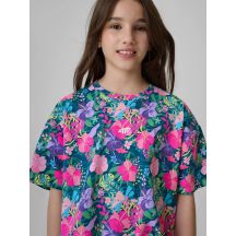 Mädchen-T-Shirt mit kastenförmigem Schnitt und Aufdruck 4F 4FJRAW26TTSHF4243-90A