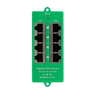 3. Extralink Gigabit PoE Injector 4 Port Active, 4 Gigabit 802.3at/af Ports, Modus A
