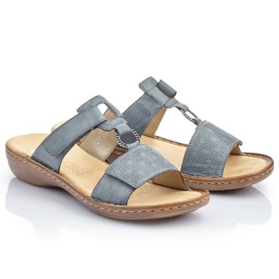 4. Bequeme Damen-Flip-Flops mit Klettverschluss, blau, Rieker 60885-12