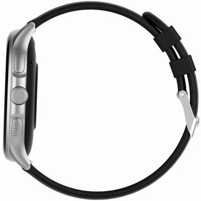 7. GRAVITY GT12-7 Damen-Smartwatch, schwarzes Silikonarmband + silbernes Armband