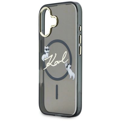 6. Karl Lagerfeld IML Choupettes Karl Script Logo MagSafe iPhone 17 Hülle - Schwarz