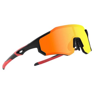 2. Rockbros 10182 polarisierende Fahrradbrille – rot
