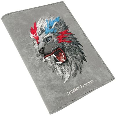 5. Nimmy Raptor Lion Reisepass-/Geldbörsenhülle, Grau