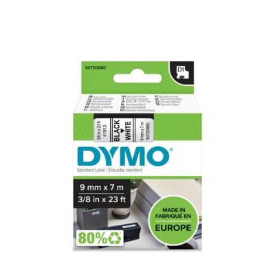 12. DYMO D1 Farbband 9mmx7m schwarz/weiß S0720680 (9 mm)