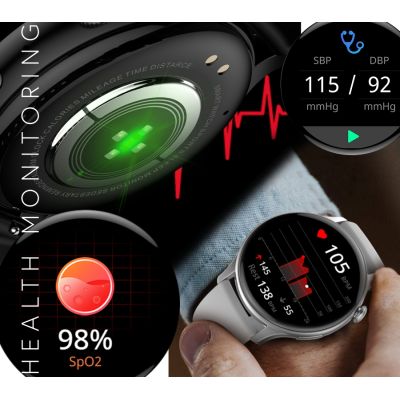 6. RUBICON RNCF10 Silber/Grau Damen-Smartwatch SMARUB238