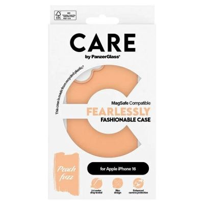 4. CARE by PanzerGlass Fashion Case mit MagSafe für iPhone 16 – Orange