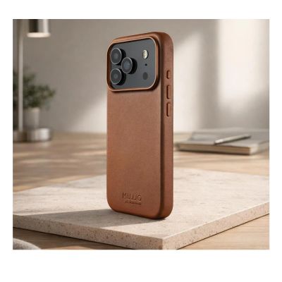 9. Mujjo Lederhülle – MagSafe-kompatible Lederhülle für iPhone 17 Pro Max (hellbraun)
