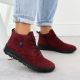 12. Damen-Ankle-Boots aus Wildleder in Burgunderrot, Modell Rieker Z0022-35