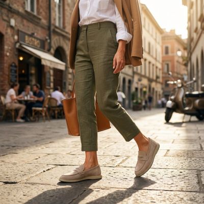 7. Damen-Wildledermokassins in Beige Vinceza 62273