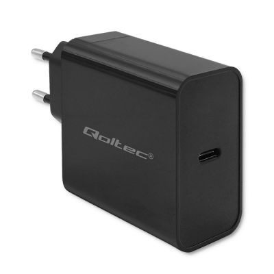 QOLTEC Super-Schnellladegerät mit Power Delivery | 1x USB-C | 65 W | 5–20 V | 3–3,25 A | Schwarz