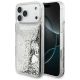 Guess Liq Hülle. Glitzeranhänger für iPhone 17 Pro Max – Silber