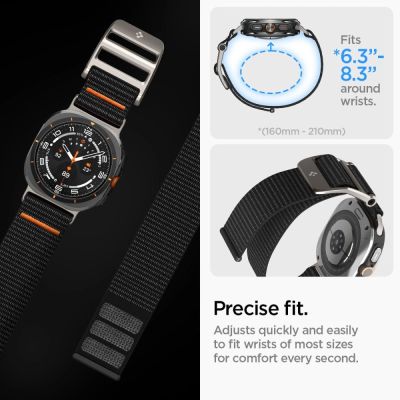 3. Spigen DuraPro Armband für Samsung Galaxy Watch Ultra 47 mm – Schwarz