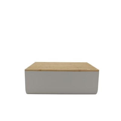 5. Alessi BG03 WG Mattina Brotkasten, Stahl-Bambus-Holz, Warmgrau