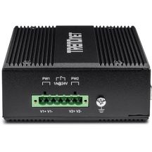 TRENDnet TI-UPG62 Switch – Unmanaged – 4 x 10/100/1000 (PoE+) + 2 x Gigabit SFP – DIN-Schienen- und Wandmontage möglich – PoE+ (240 W) – DC