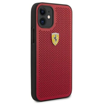 4. Ferrari FESPEHCP12SRE iPhone 12 mini 5.4" rot/rot Hardcase On Track Perforated