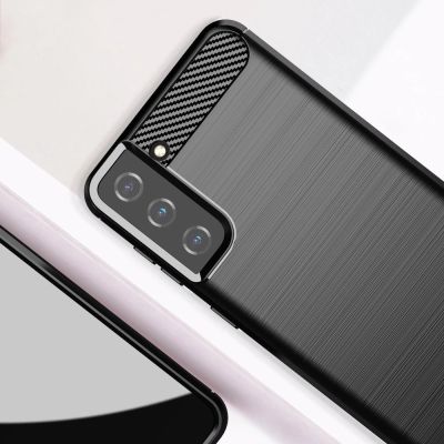 8. Carbon Case Flexibel Handyhülle TPU Schutzhülle für Samsung Galaxy S21+ 5G (S21 Plus 5G) schwarz