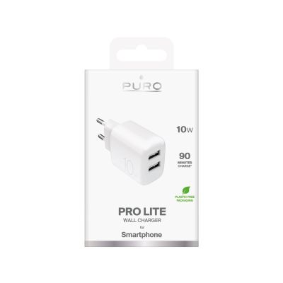 2. Puro PROLITE 10W 2x USB-A Wandladegerät - Weiß