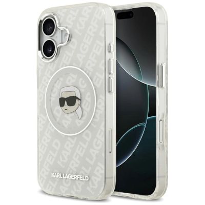 Karl Lagerfeld IML Karl Head Logo MagSafe iPhone 17 Hülle - Grau