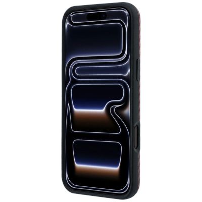 5. BMW M Carbon Metal Logo MagSafe Hülle für iPhone 17 Pro / 18 Pro - Burgunderrot