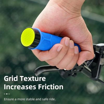 2. Rockbros 40720007003 Fahrradgriffe mit Reflektor – blau